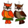 Owl Stained Glass Suncatcher Cute Bird Handmade Colour Choice - Image 2