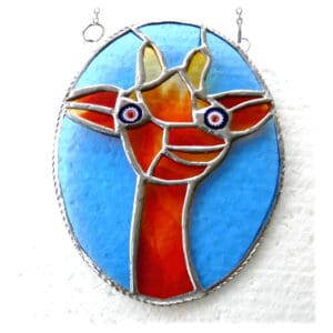 giraffe stained glass suncatcher animal handmade