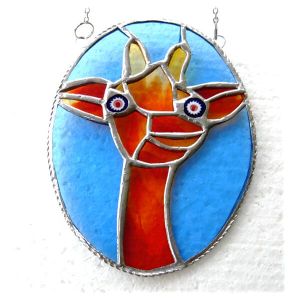 giraffe stained glass suncatcher animal handmade