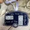 Caravan Sign embroidered retro style gift, retirement gift - Image 4