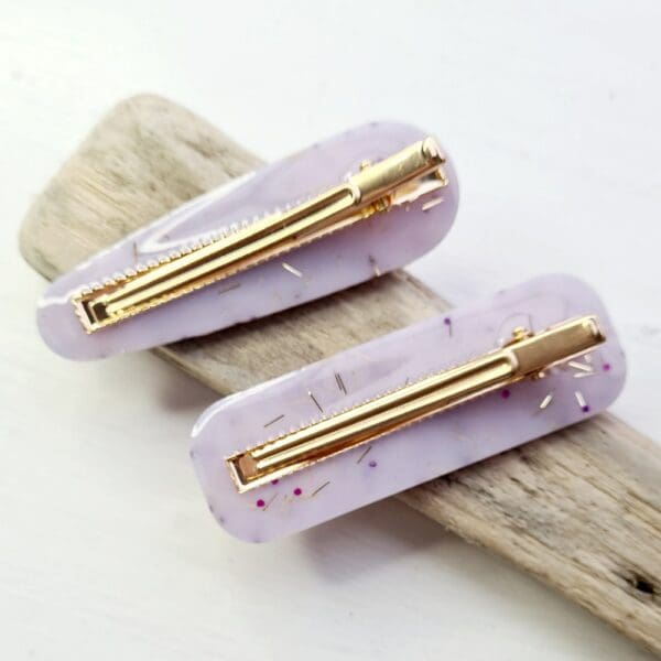 Purple and lilac hair grip - glitter accessory 4