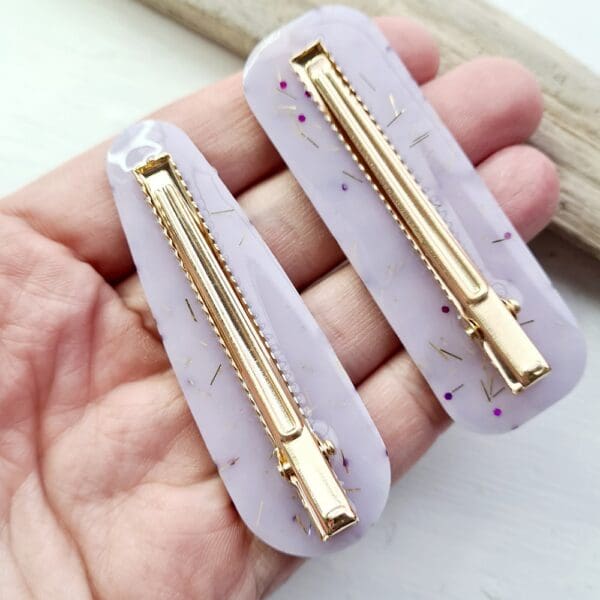 Purple and lilac hair grip - glitter accessory 4