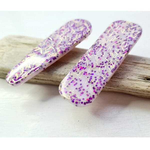 Purple and lilac hair grip - glitter accessory 4