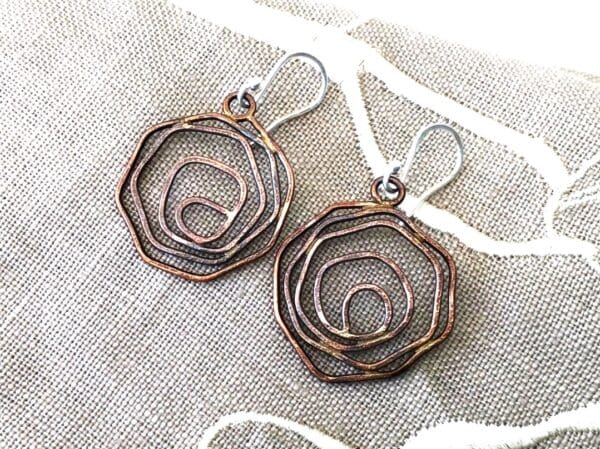 Rose Wire Drop Earrings in Bronze - Image 3