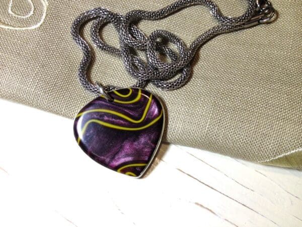 Purple Teardrop Shaped Pendant. - Image 3