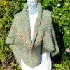 The Woodland Shawl - Soft, green with mottled brown stripes - Image 2