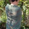 The Woodland Shawl - Soft, green with mottled brown stripes - Image 4
