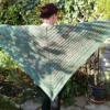 The Woodland Shawl - Soft, green with mottled brown stripes