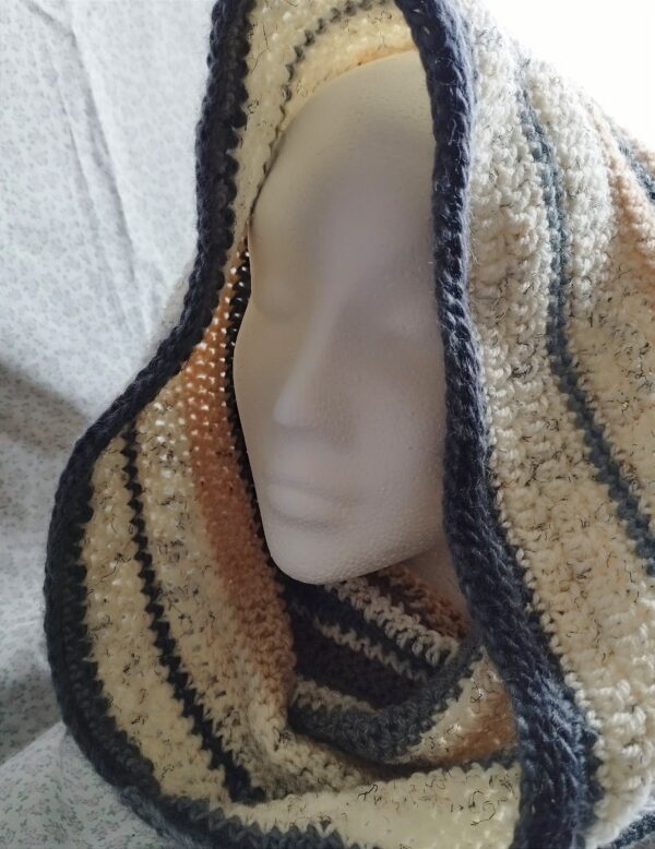 Cream, Grey , Brown Snood / Hood / Cowl Scarf!