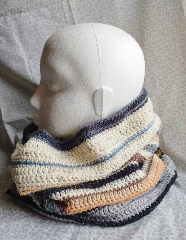 Cream, Grey , Brown Snood / Hood / Cowl Scarf! - Image 3