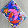Colourful Folk-art Style Moons print - 8 x 6 inches