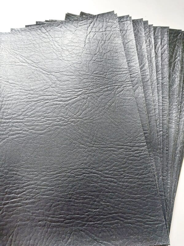 Black Faux Leather material for crafting projects - Image 2