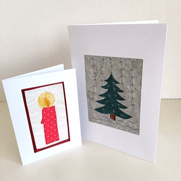 Original textile fir tree greetings card - Image 6