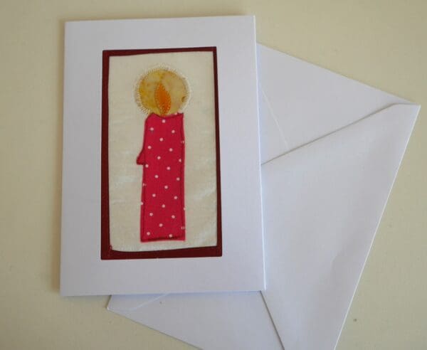 Original textile candle greetings card - Image 2