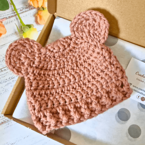 Handmade Baby Gift Set: Teddy Hat And Booties Set - Image 2