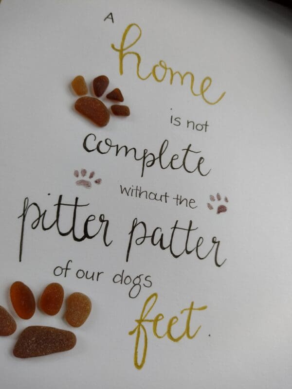 Pawprint seaglass picture - Image 3