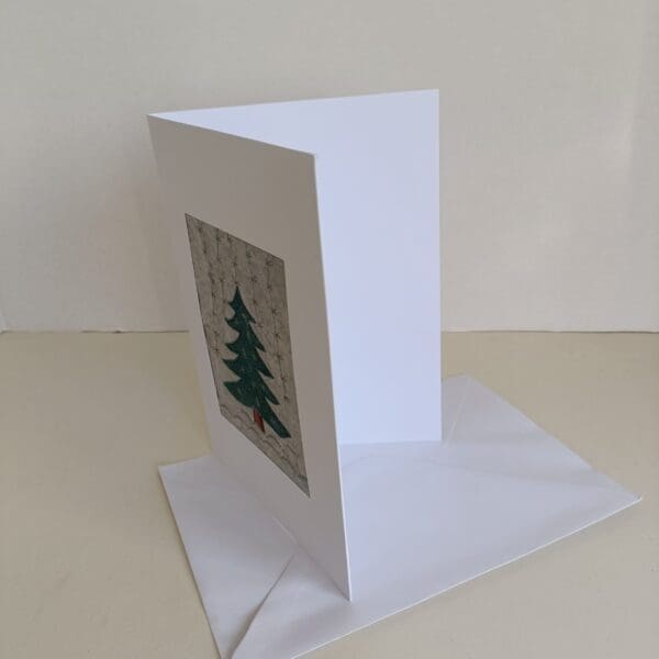 Original textile fir tree greetings card - Image 2