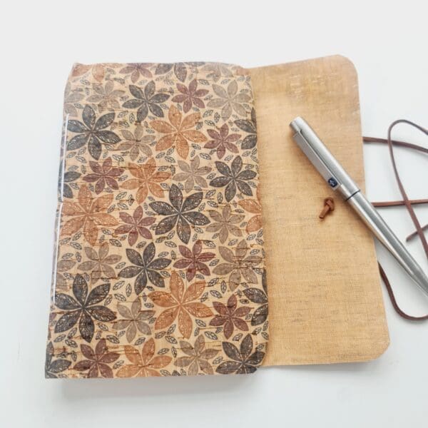 Cork Journal with pretty Flower Print pattern and plain white or lined pages. - Image 6