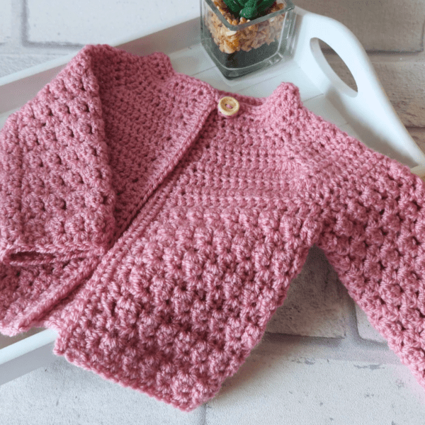 Crochet Baby Cardigan For Babies And Toddlers, Soft New Baby Gift - Image 2