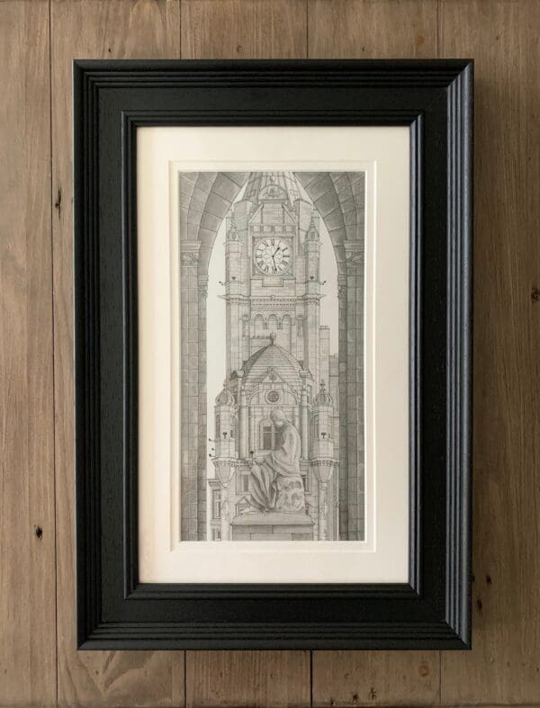 The Scott Monument and Balmoral Hotel, Edinburgh City Art, Landmark Monument Architecture Art, Framed Art, Scottish Art, Wall Decor