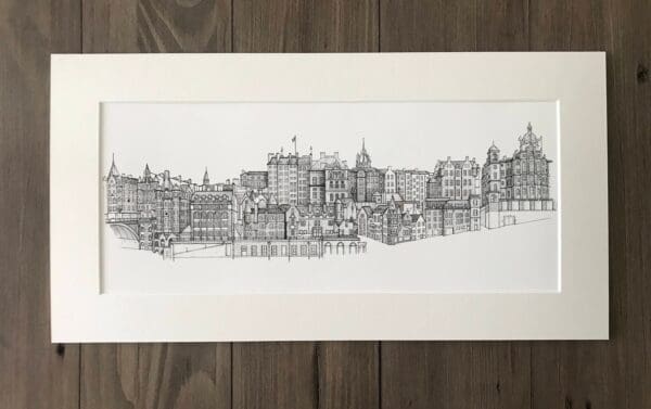 Edinburgh Old Town Sketch, Edinburgh Art, Edinburgh Skyline, Wall Art, Scotland, Scottish Gift