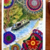 Narrowboat Mandala Greetings Card - blank inside