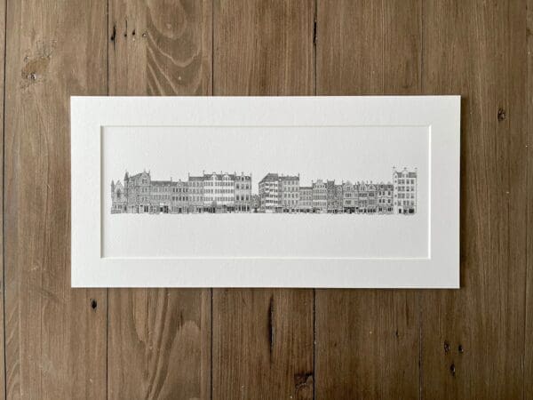 Grassmarket Skyline, Edinburgh City, Drawing, Illustration, Edinburgh Art, Scottish Gift