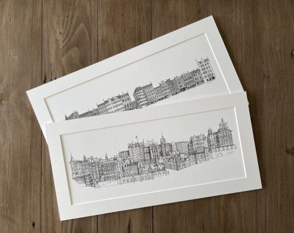 Edinburgh Skyline • Art Print Bundle • Old Town • Grassmarket • Edinburgh • Wall Decor • Wall Art • Pen Drawing • Scotland