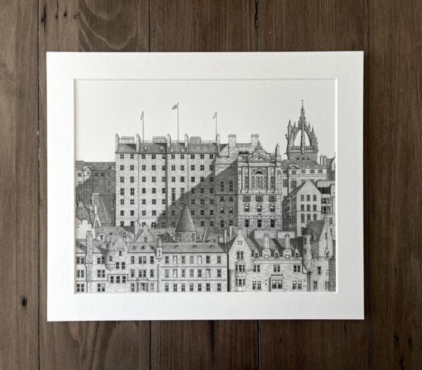 Edinburgh Old Town, Edinburgh Drawing, Edinburgh Buildings, Architecture Drawing, Wall Decor, Scottish Gift, Edinburgh Gift, Edinburgh Art