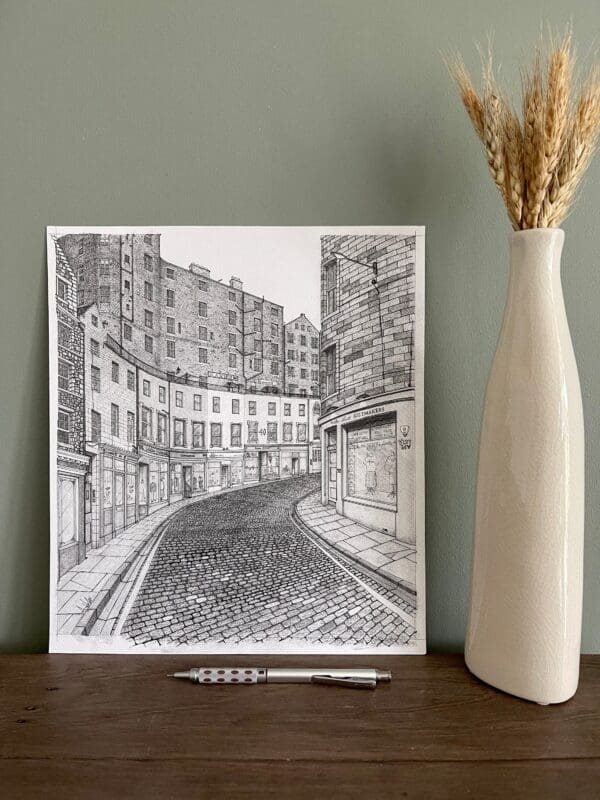 Edinburgh City Print, Victoria Street, Scotland Art, Edinburgh Art, Wall Art, Wall Decor, Drawing