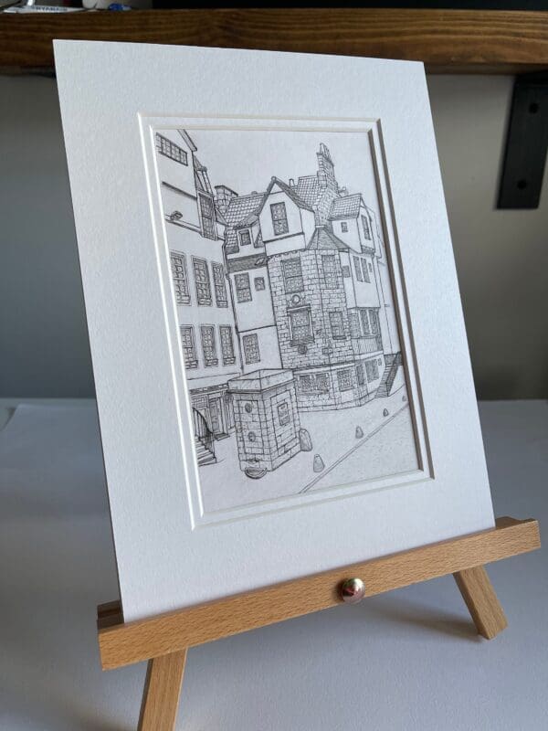 John Knox House - Original Sketch, Edinburgh Royal Mile, Drawing, Scotland, Artwork