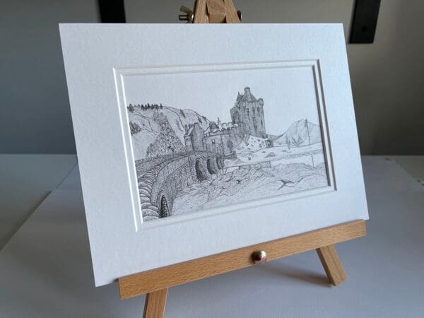 Eilean Donan Castle - Original Sketch, Scotland Castle, Drawing, Scotland, Artwork