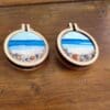 Hand embroidered sea and shoreline 4cm brooch - Image 3