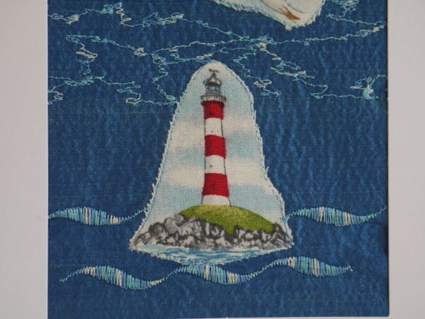 Original textile sea view greetings card - Image 4