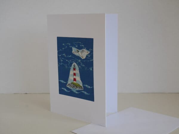 Original textile sea view greetings card - Image 2