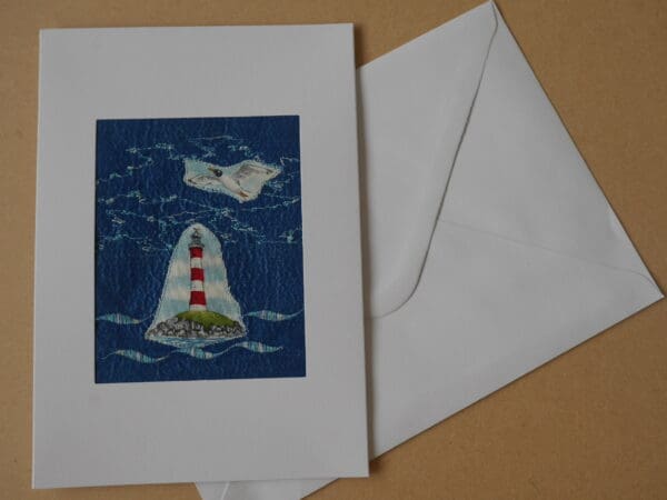 Original textile sea view greetings card - Image 3