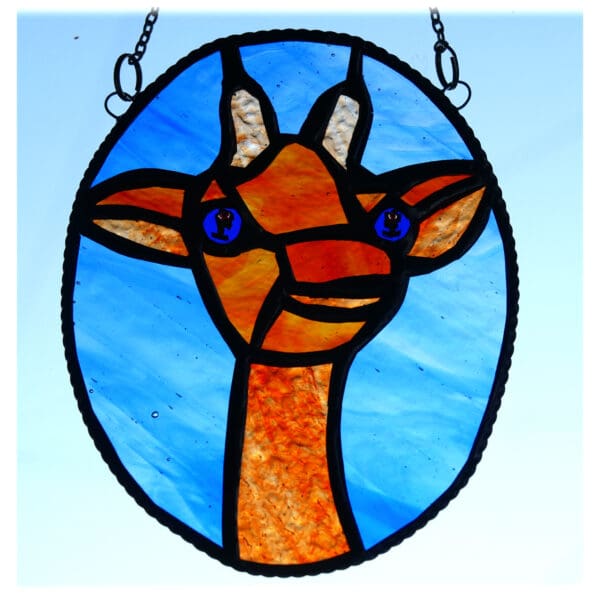 Giraffe Stained Glass Suncatcher Oval - Image 2