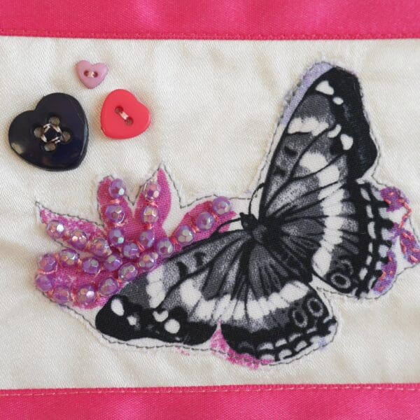 Original textile collage butterfly card - Image 5