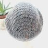 Slate Grey Slouchy Beanie Hat with brim - Image 6