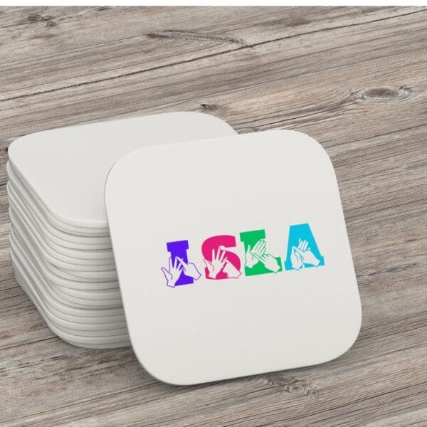 BSL name, british sign language, bsl coaster, name in bsl, DEAF, rainbow,  teacher gift, Deaf Awareness, token gift, TA gift, coda, keepsake