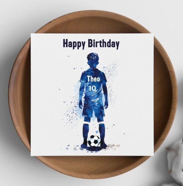 Footballer Birthday card, girls football , British sign Language, sign language card, Deaf Aware, bsl fingerspelling, personalised football