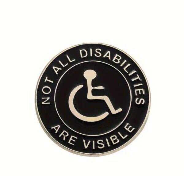 Disability badge, hard of hearing, invisible disability pin badge, metal badge, for him,  for her, disability awareness , mental health