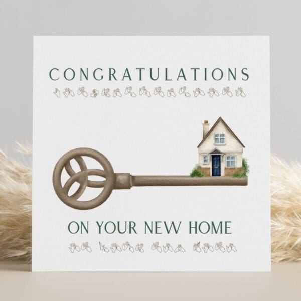 BSL New home Card,  moving house, first home, fingerspelling, new home card, sign language card, deaf art, new home congratulations ,