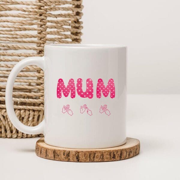 Bsl mug,  sign language mug, deaf awareness, british sign language, BSL mum, mothers day gift, BSL alphabet, personalised, mums birthday