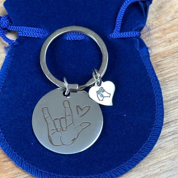 I love you keyring, bsl gift , I love you sign keyring, keychain, friend, boyfriend, son, for her, for him, asl love