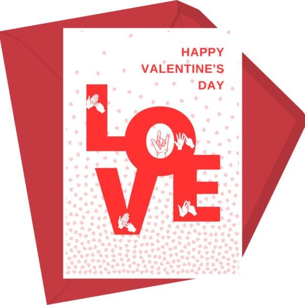 BSL love card, Bsl valentines Card,  sign language card, bsl anniversary card, fingerspelling, Deaf Awareness, for her, for him