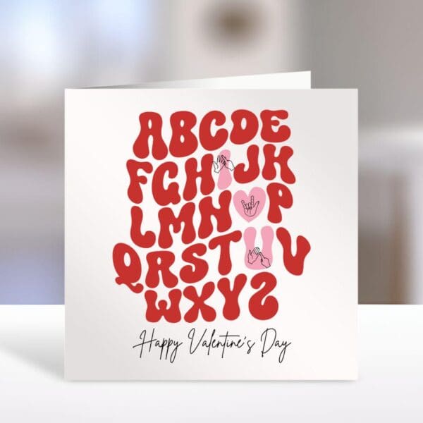 I love you card, sign language love, bsl valentine,  sign language card, anniversary card ,  Deaf Aware, for him, for her, asl, love gift