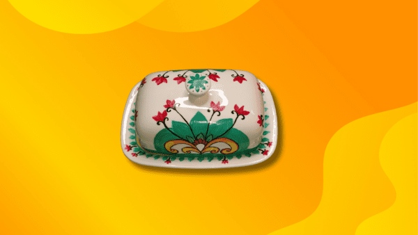 Italian hand-painted butter dish