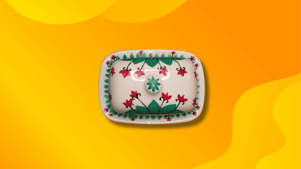 Italian hand-painted butter dish