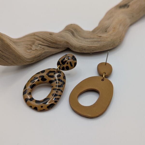 Leopard print statement earrings